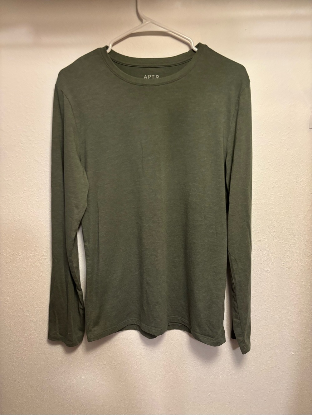 Apt. 9 Olive Long-Sleeve Crew Neck Shirt